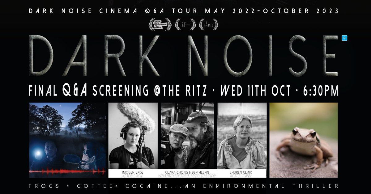 ClaraChongMCF's tweet photo. Sydney friends! We’re finally bringing our film back home for the finale of our epic Q&amp;A tour next Wednesday Oct 11 at the @randwickritz #darknoisemovie https://t.co/QAFSqZZKQe