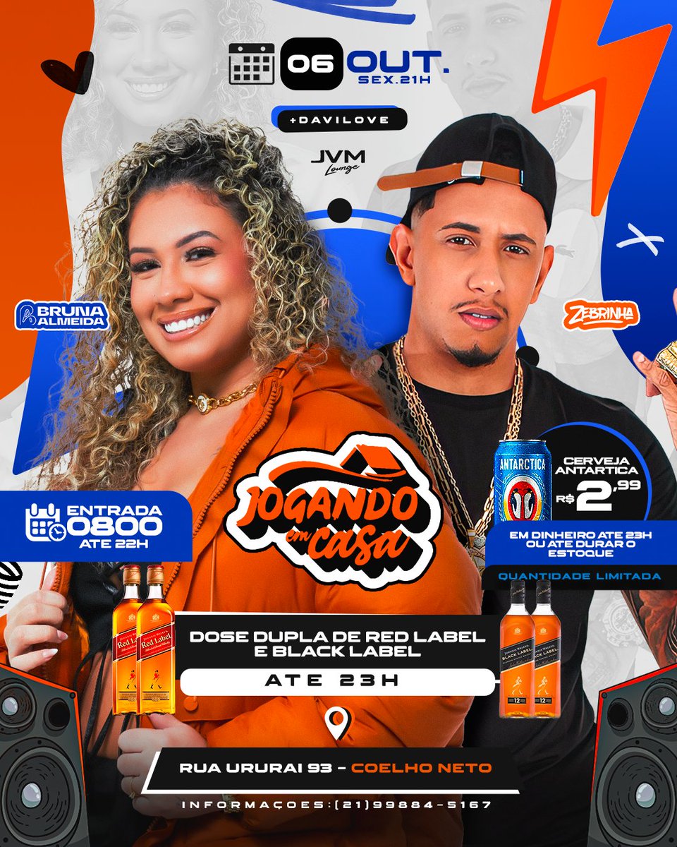 FESTAHELIPA's tweet photo. Sexta Feira a boa é na JVM 🔥🏠 , Show Completo da Cantora Bruna Almeida 🎤 &amp; pra quebrar tudo como sempre Dj Zebrinha 🎧

Entrada 0800 até 22h ✅
Dose Dupla de Whisky 🥃
Cerveja Antártica 2,99$ 🍻
Até 23H, Cheguem Cedo ‼️ https://t.co/YrrVFVR5x1