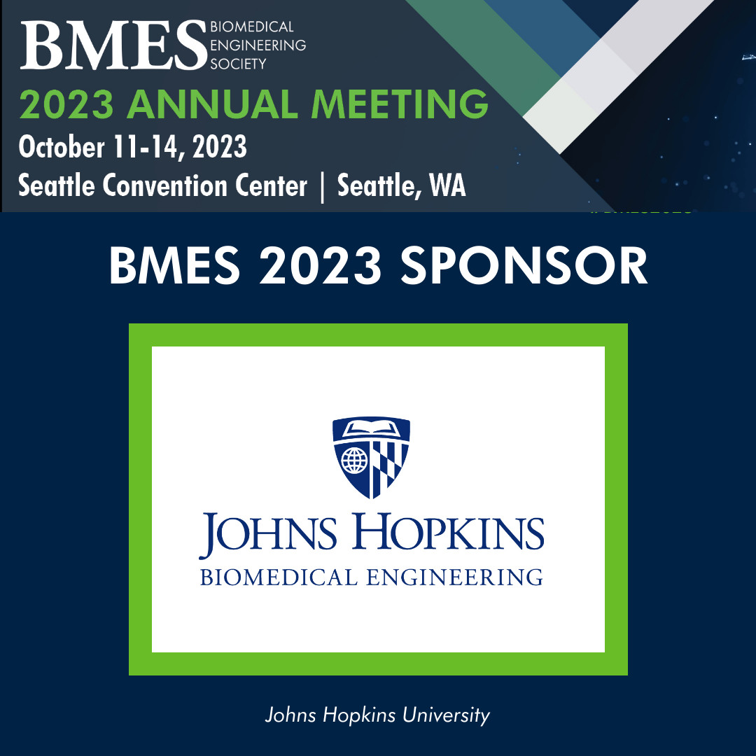 Visit @jhubme booth (500) at #BMES2023 for your chance to chat with faculty & students about graduate programs, research opportunities, student life, & more!

Be sure to register for an upcoming info session on their No. 1 MSE & PhD programs: ow.ly/mEKk50PR87J 

#HopkinsBME