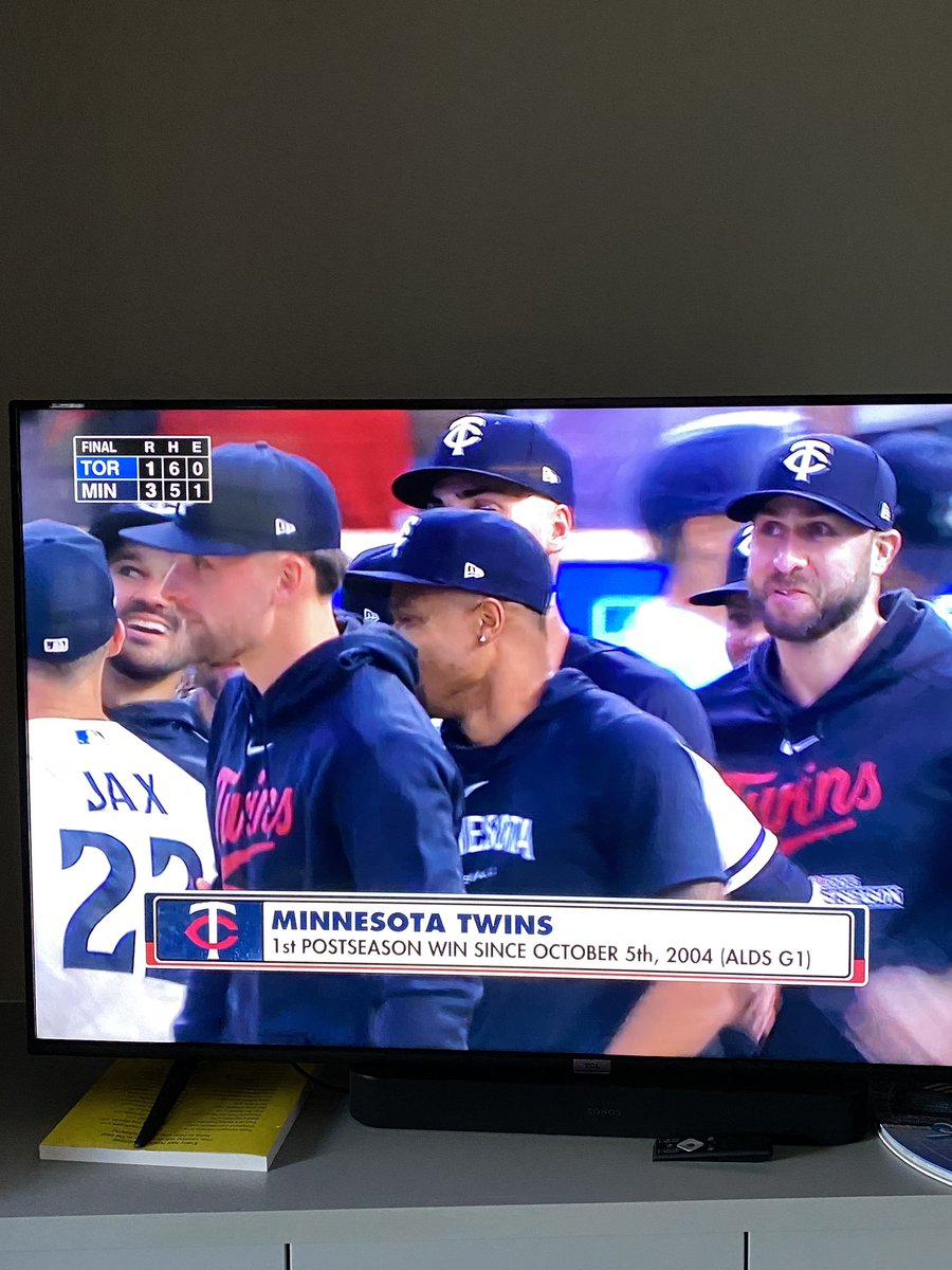 The 18 straight playoff losing streak is over for the <a href="/Twins/">Minnesota Twins</a>. Let's keep it going! <a href="/DavidGFool/">David Gardner</a>