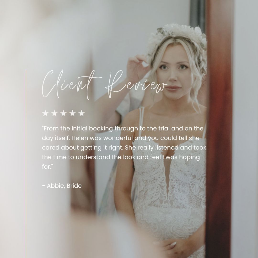 Putting brides at ease while creating signature looks - that's the essence of @the_boho_bride's bridal magic! Get inspired by the heartwarming words shared by this MMB bride:

"Helen did my hair and make up for my wedding as well as the hair and/or make up of the bridal party. I