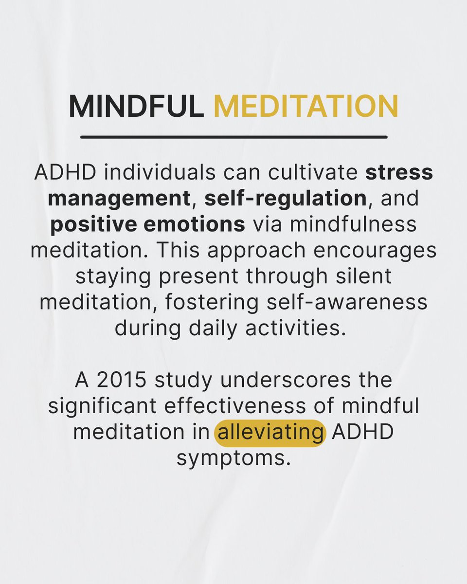MEDvidi_com's tweet photo. (2/2)  Research shows promising outcomes with alternative strategies such as: 

✅ Cognitive-behavioral therapy
✅ Omega-3 supplements
✅ A protein-rich diet
✅ Exercise
✅ Brain training
✅ and Meditation

#adhd #adhdawareness #adhdsupport #adultadhd  #adhdtips #adhdtreatment https://t.co/1sdnRwFNgY