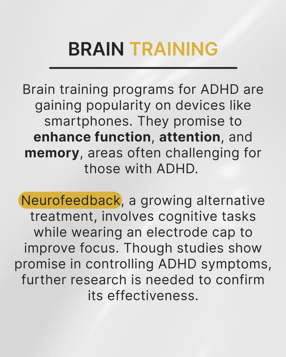 MEDvidi_com's tweet photo. (2/2)  Research shows promising outcomes with alternative strategies such as: 

✅ Cognitive-behavioral therapy
✅ Omega-3 supplements
✅ A protein-rich diet
✅ Exercise
✅ Brain training
✅ and Meditation

#adhd #adhdawareness #adhdsupport #adultadhd  #adhdtips #adhdtreatment https://t.co/1sdnRwFNgY