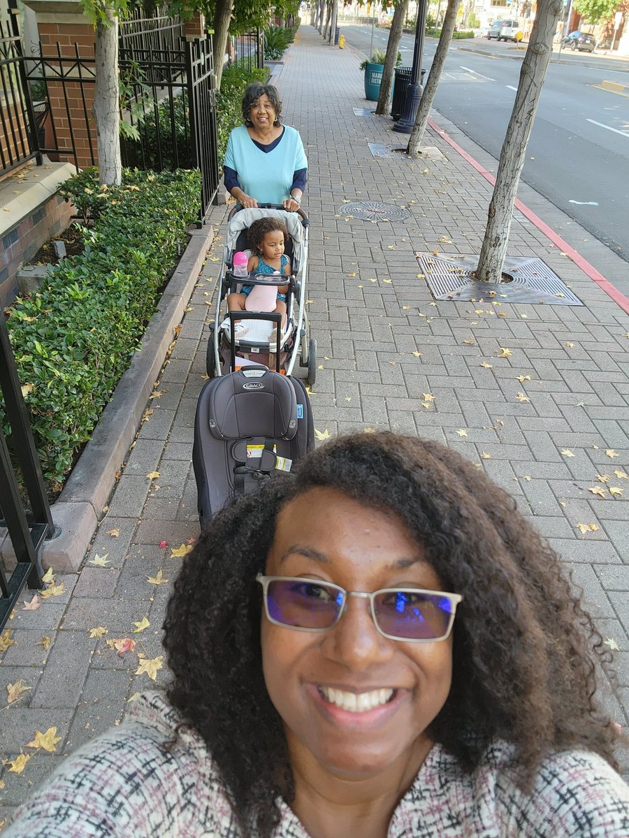 #ASTRO23 Got to discuss 2 amazing H&N abstracts, but hours B4, here's me & my mom taking 2 yr old to urgent care for minor issue, then daycare 20min away. Stroller, car seat, cane, mom had to meet me at convention center with my suit 1hr before talk. On site childcare next yr?