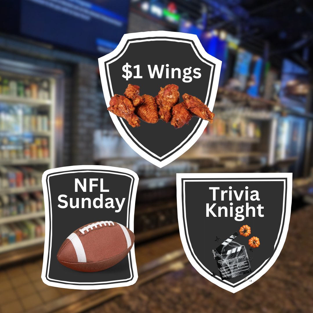 NFL + $1 Wings + Halloween Trivia ALL happening TODAY!

It's Sunday at Knights Out 😎

Halloween & Horror Movies Trivia starts @ 4:15 PM after football 🏈

#knightsoutpub #ovieodpub #orlandopub #orlandobar #triviaknights #halloweentrivia #horrormovietrivia