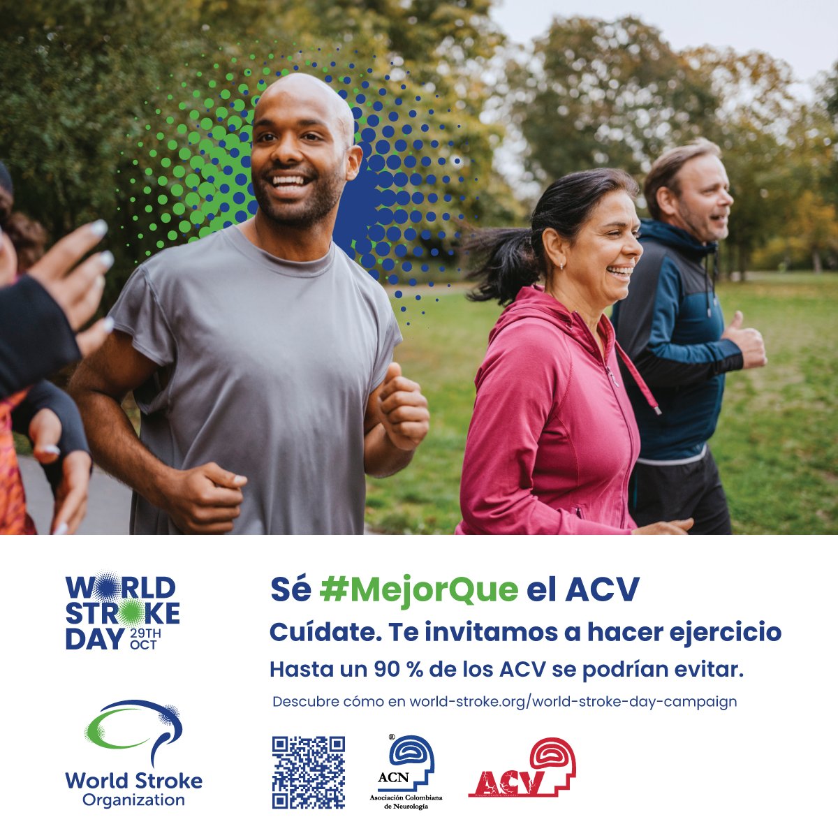 La prevención es #MejorQue presentar un #ACV. Tal vez no sepas que 1 de 4 personas podría presentar un Ataque Cerebrovascular. 🧠 Por eso, en el MES DEL #ACV la @ACNeurologia se une a la @WStrokeCampaign para educar y apoyar una causa tan noble, como la vida misma.