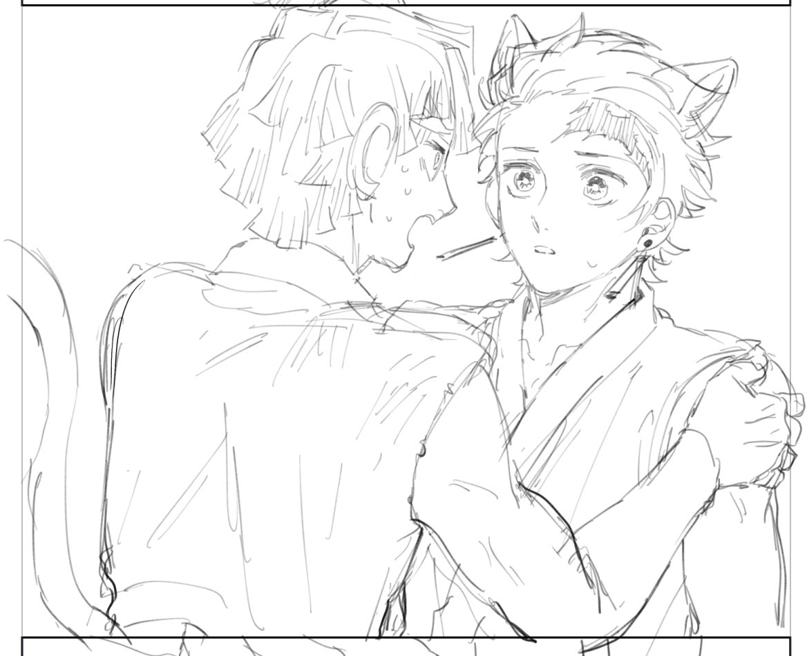 朝活で1p下書き
この二人描けるの嬉しいぜ 