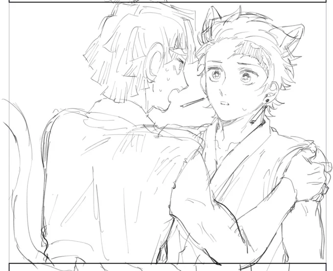 朝活で1p下書き
この二人描けるの嬉しいぜ 