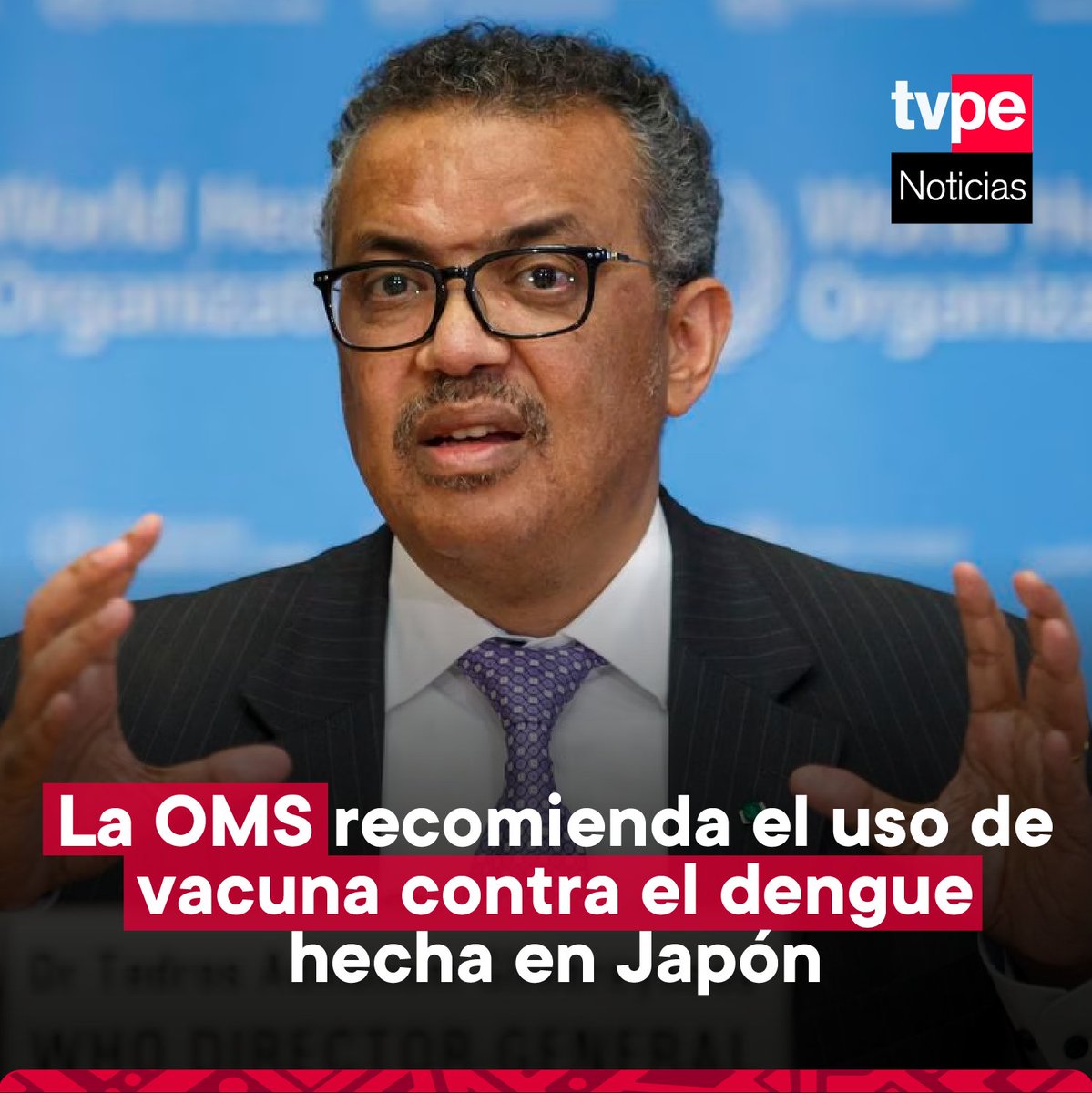 🚨💉 La Organización Mundial de la Salud (OMS) recomendó la utilización de una vacuna contra el dengue desarrollada por la farmacéutica japonesa Takeda. 

La vacuna está basada en una versión debilitada del virus causante del dengue, una enfermedad transmitida por los mosquitos