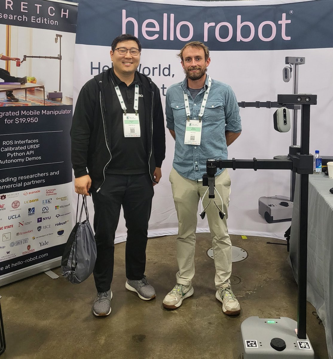 robotisamerica's tweet photo. A great Day 2 at IROS 2023! We met and caught up with some of our partners - @PALRobotics @FerroFrancescoE , @Quanser, @hellorobotinc and Seed Robotics.
#IROS2023 #IROS #DYNAMIXEL #ROBOTIS #PALROBOTICS #QUANSER #HELLOROBOT #SEEDROBOTICS https://t.co/Q1bNTtrBaQ