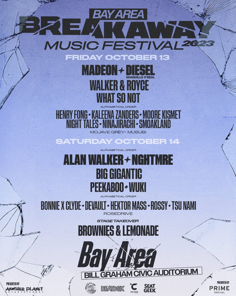 BreakawayFest's tweet image. BAY AREA! Due to unforeseen circumstances, DJ Snake will no longer be performing at this year’s Breakaway. We are hyped to announce that @djdiesel, aka Shaquille O&apos;Neal, has just been added to play Friday, 10/13 in his place! 🪩