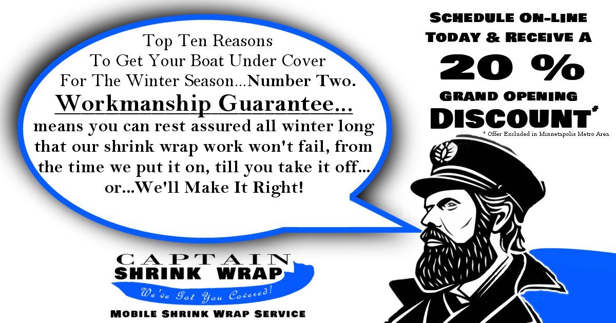 CaptainWrap's tweet photo. And the number one reason to get your #boat under cover for the winter season, with a quality #ShrinkWrap from #CaptainShrinkWrap; quality, of course!  You can't go wrong if our workmanship does; we guarantee it! https://t.co/gnieMwDYpw