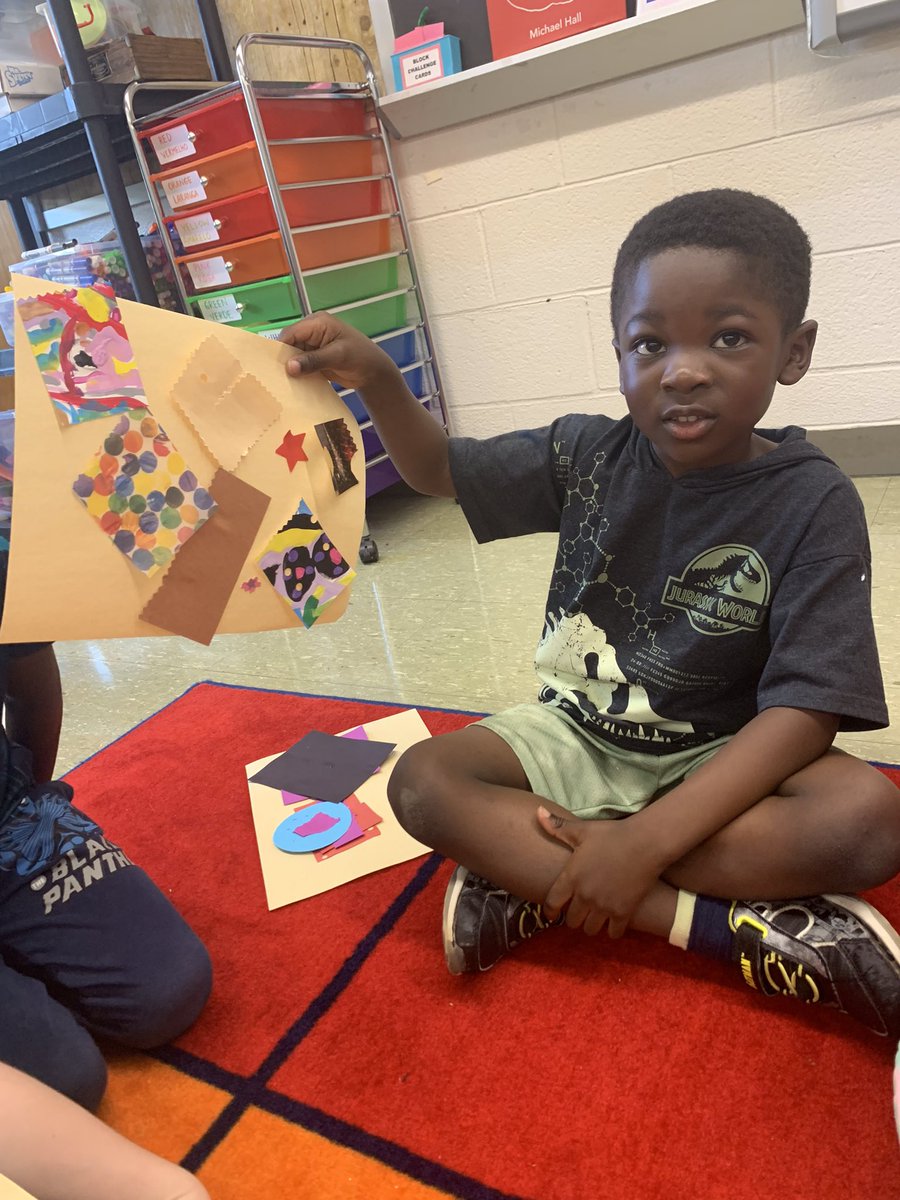 gibbonsartists's tweet photo. Kindie artists @Gibbonsgriffins are making paper collages with a focus on using glue bottles independently.Lots of learning happening here! #SHOM #tabchat #choicebasedart https://t.co/2DnVQXV3e5
