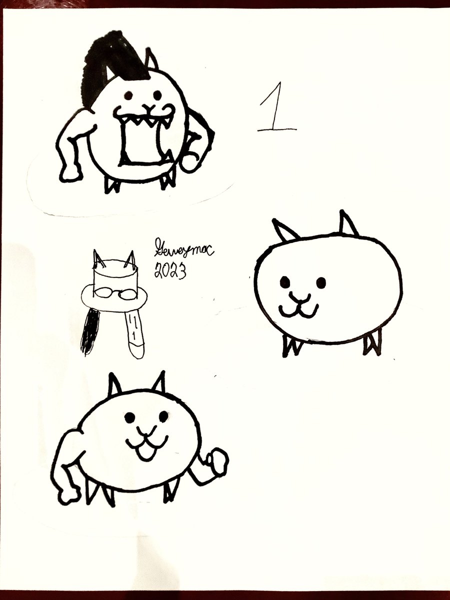 Gerveymac's tweet photo. I’m determined to see this years Artober through. Even if I start late as usual.
Day 1, The basic cats from The Battle Cats!
#artober2023 #TheBattleCats https://t.co/1gLHScM7hp