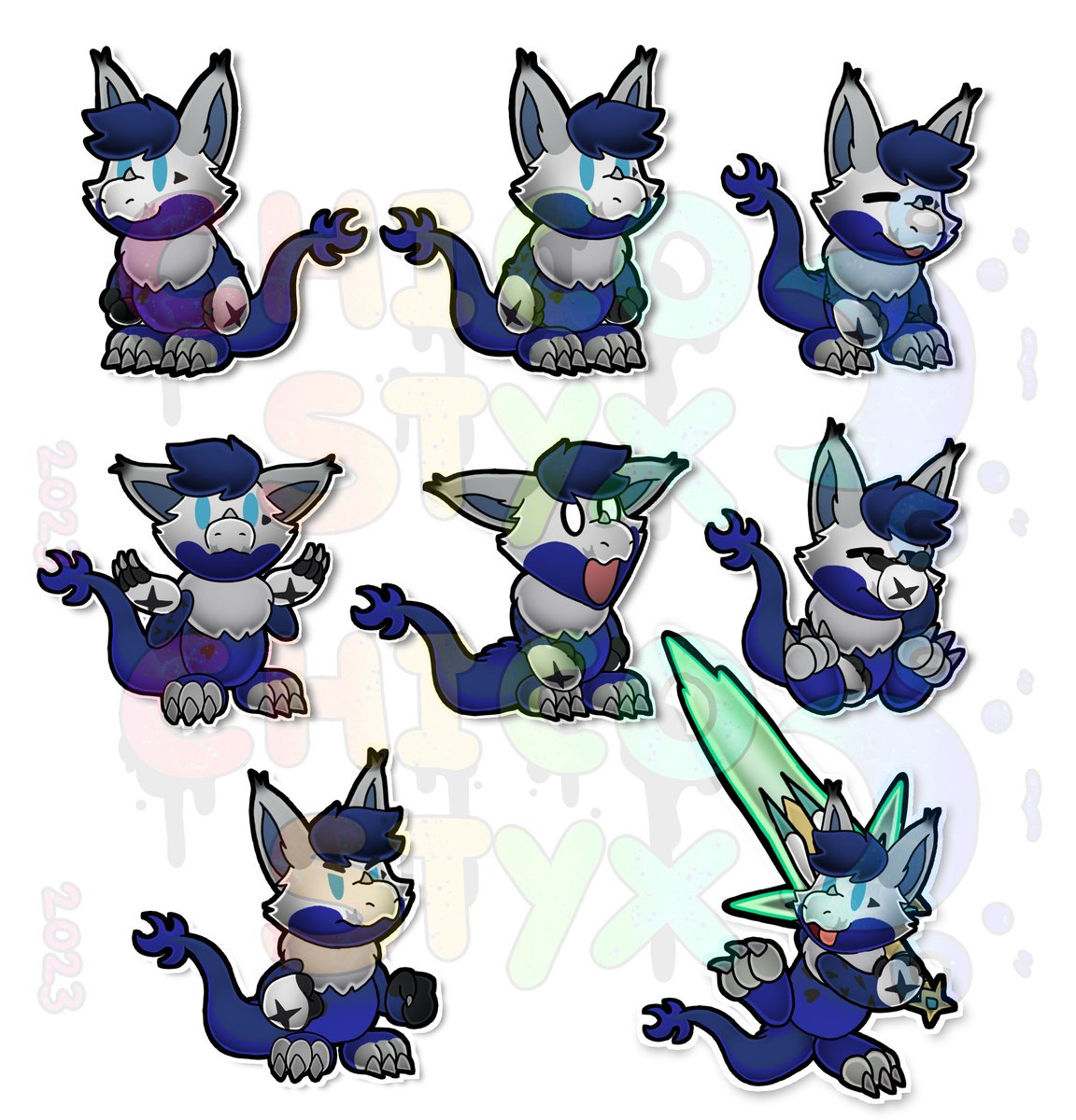 Chicostyx's tweet photo. Paper Mario style character sheet for @/CrossWolfdragon https://t.co/Ih4ExzjHhd