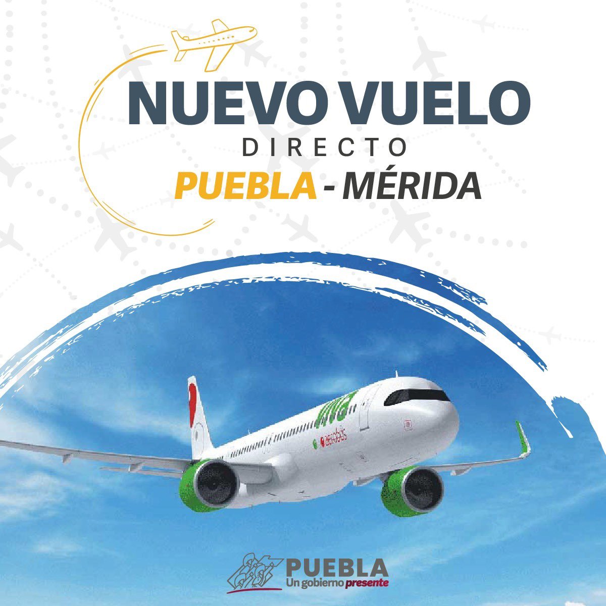 SergioSalomonC's tweet photo. ✈️ ¡#Puebla estrena vuelo directo a #Yucatán! 

Como ya lo habíamos anunciado, el día de ayer a las 11:45 horas, salió el primer vuelo de #Puebla a #Mérida, y ha sido todo un éxito. 

Un viaje de bajo costo, dos horas de trayecto y sin escalas. Esto nos alegra porque se verá beneficiado todo el sector turístico de nuestro estado. 

Ahora, Puebla está más conectado a México y el mundo.