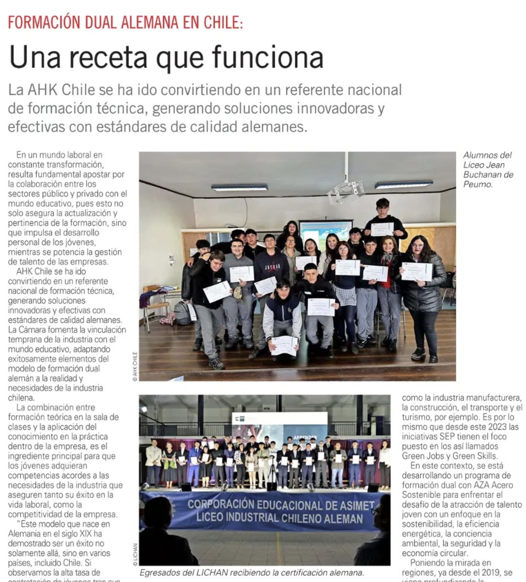nunezmarcelo's tweet image. Formación dual alemana en Chile: Una receta que funciona

portal.nexnews.cl/showN?valor=p9…

#modelodual #educación #formacióntécnica #alemania #ahk