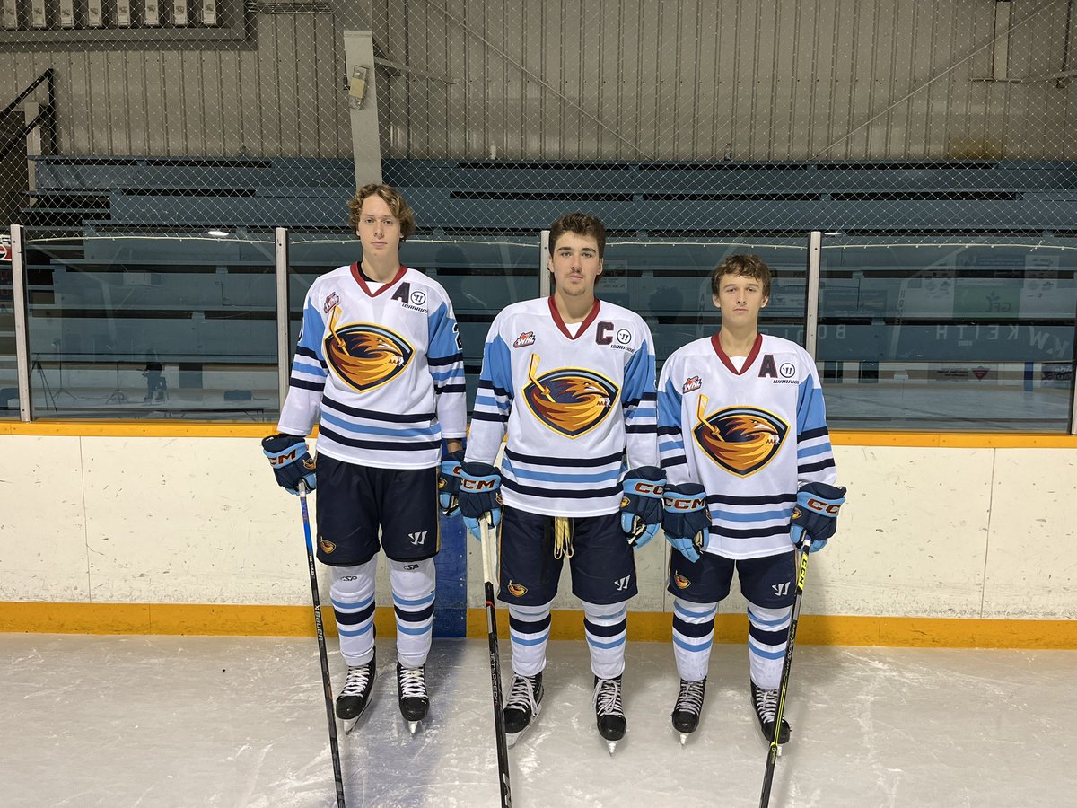 WpgThrashers's tweet photo. 2023-24 @WpgThrashers leadership group
#5 - Shane Fetterly “C”
#6 - Brandon Corda “A”
#20 - Parker Rolston “A”
#ThrashPride https://t.co/taNBZTFd7C