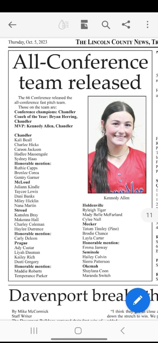 TatumPino's tweet photo. Excited to be nominated All-Conference of 2023!! @RiRisDad @TL_Tinsley @OKWUeagles_SB https://t.co/xb26DOjbcA
