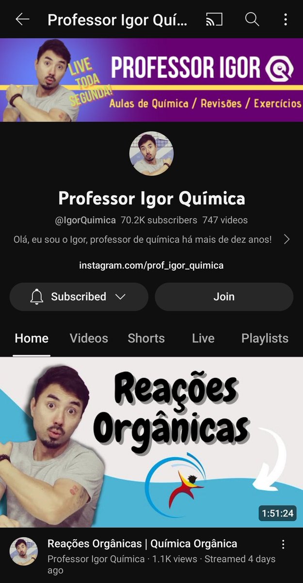 studymedab's tweet image. Indicação de professor de química do YouTube???? 👇🏻👇🏻👇🏻

Simplesmente o maior que temos
Assisto às coisas do Igor desde o fundamental II e consigo entender tudo muuuito fácil.