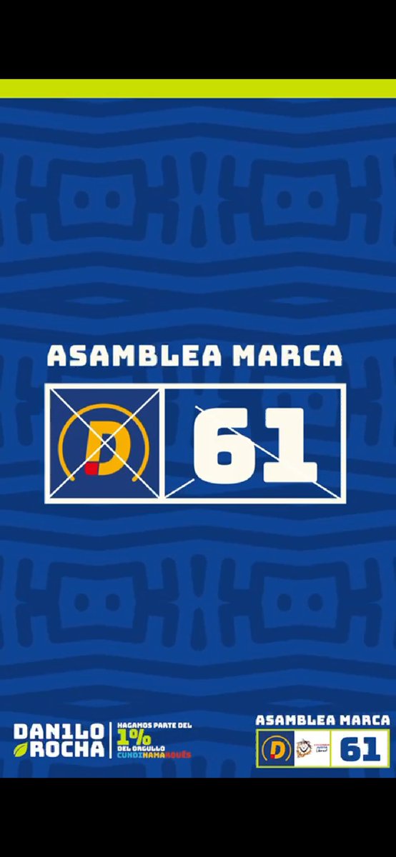 FMVD25's tweet photo. Es momento de votar por Danilo Rocha... Asamblea de Cundinamarca https://t.co/7ROLkhsZkv