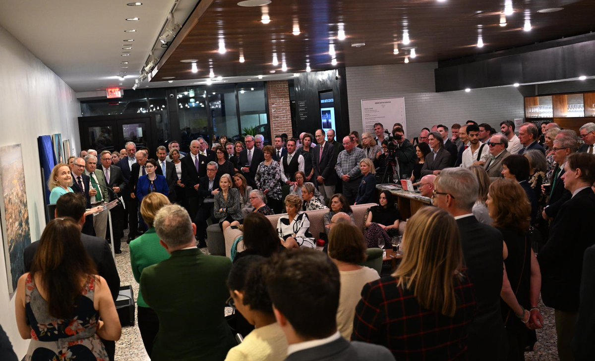 We gathered tonight for the unveiling of the artist <a href="/colin_davidson/">Colin Davidson</a>'s portrait of Senator George Mitchell, a key architect of the Good Friday/Belfast Agreement, in celebration of its 25th anniversary year and the U.S. premiere of Davidson's exhibition #SilentTestimony.