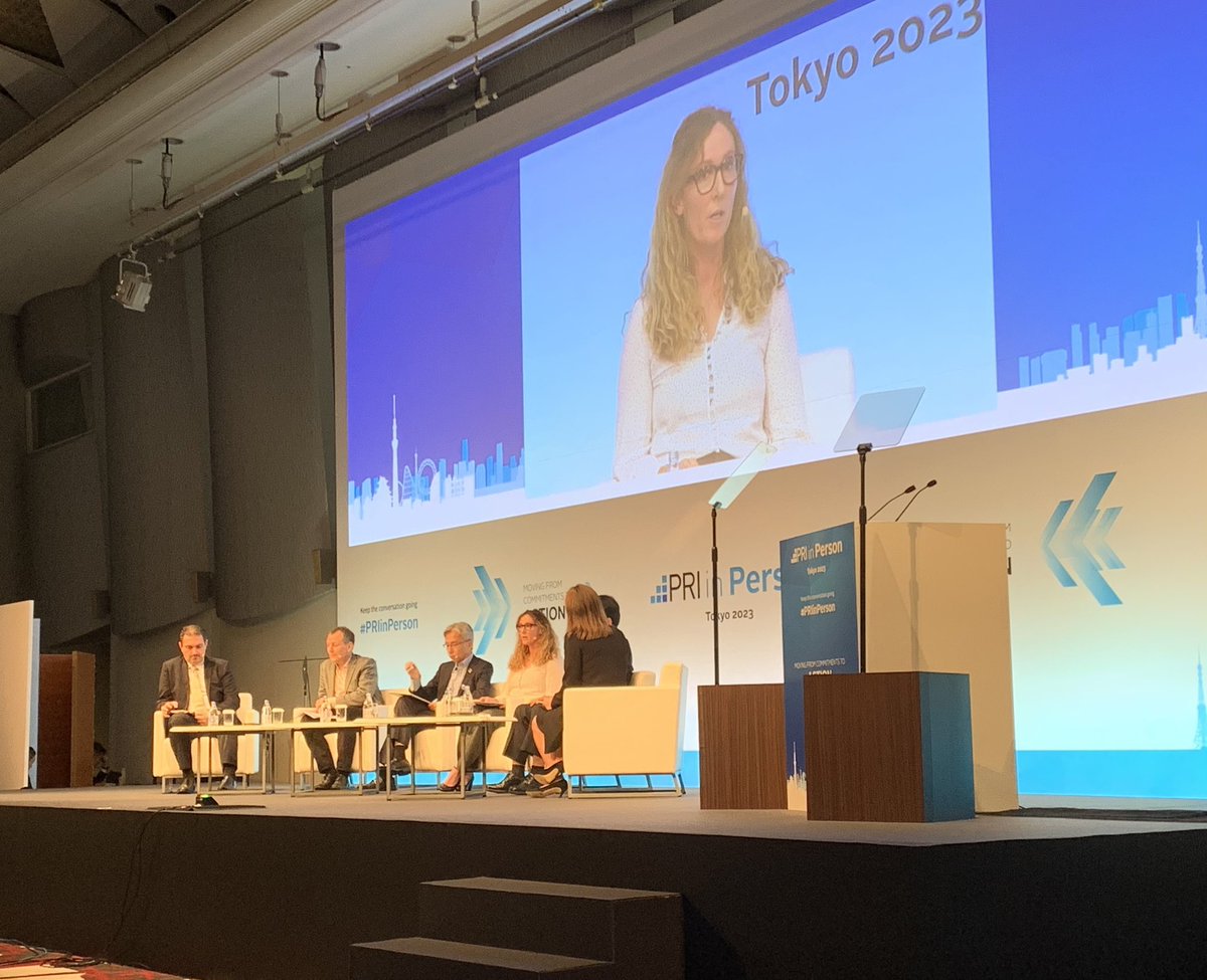 Front row seat as day 2 of #PRIinPerson started with a plenary on climate &amp; nature. VP Heather Wright discussing how <a href="/WWF/">WWF</a> work with communities on the frontline of nature conservation. #ESG #deforestation #SustainableFood <a href="/aktiabank/">Aktia</a>