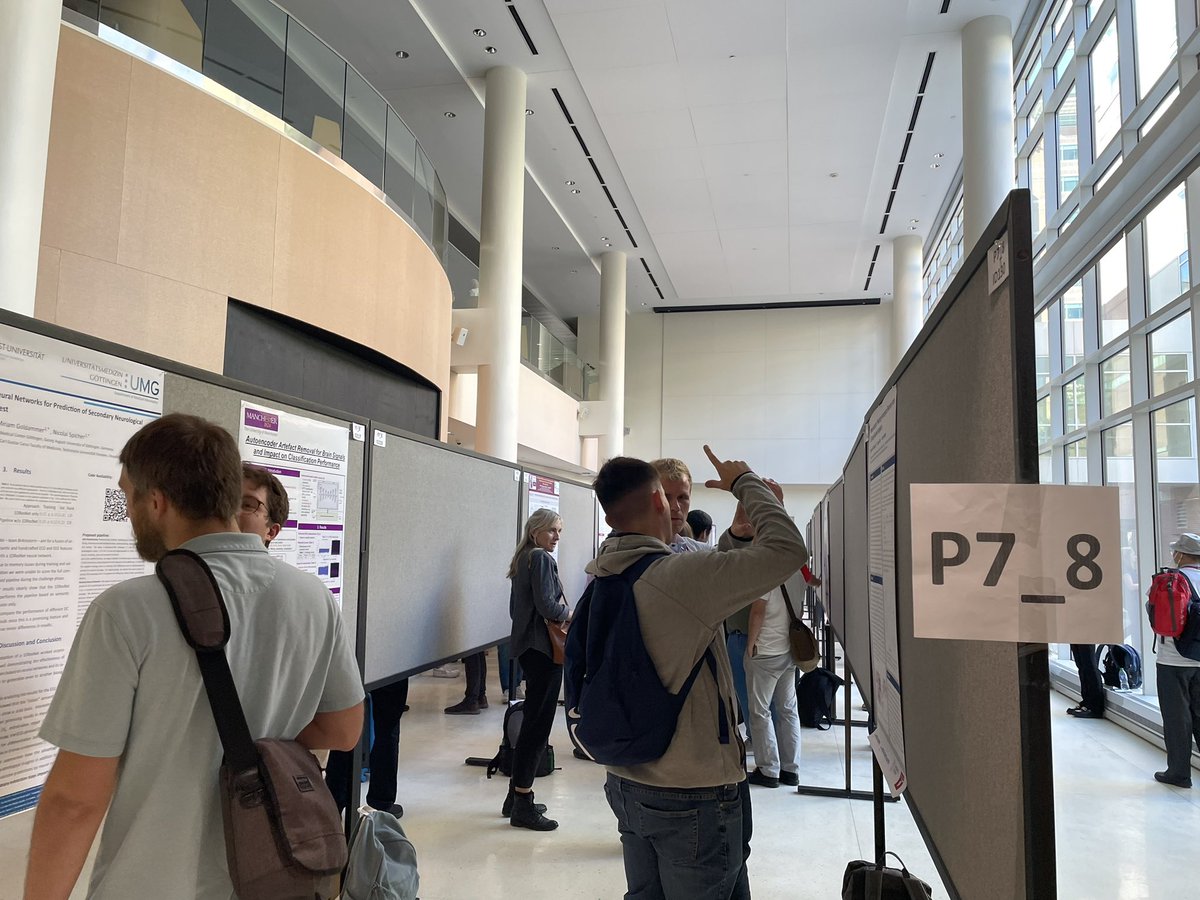 Mengyao1996's tweet photo. Very first time to present our work at #CinC2023 in #Atlanta this year! It was great to meet other PhysioNet Challengers and discuss our approaches. Many thanks to my supervisor @a_casson and teammate @Xingle9 https://t.co/dIkEFFU45N