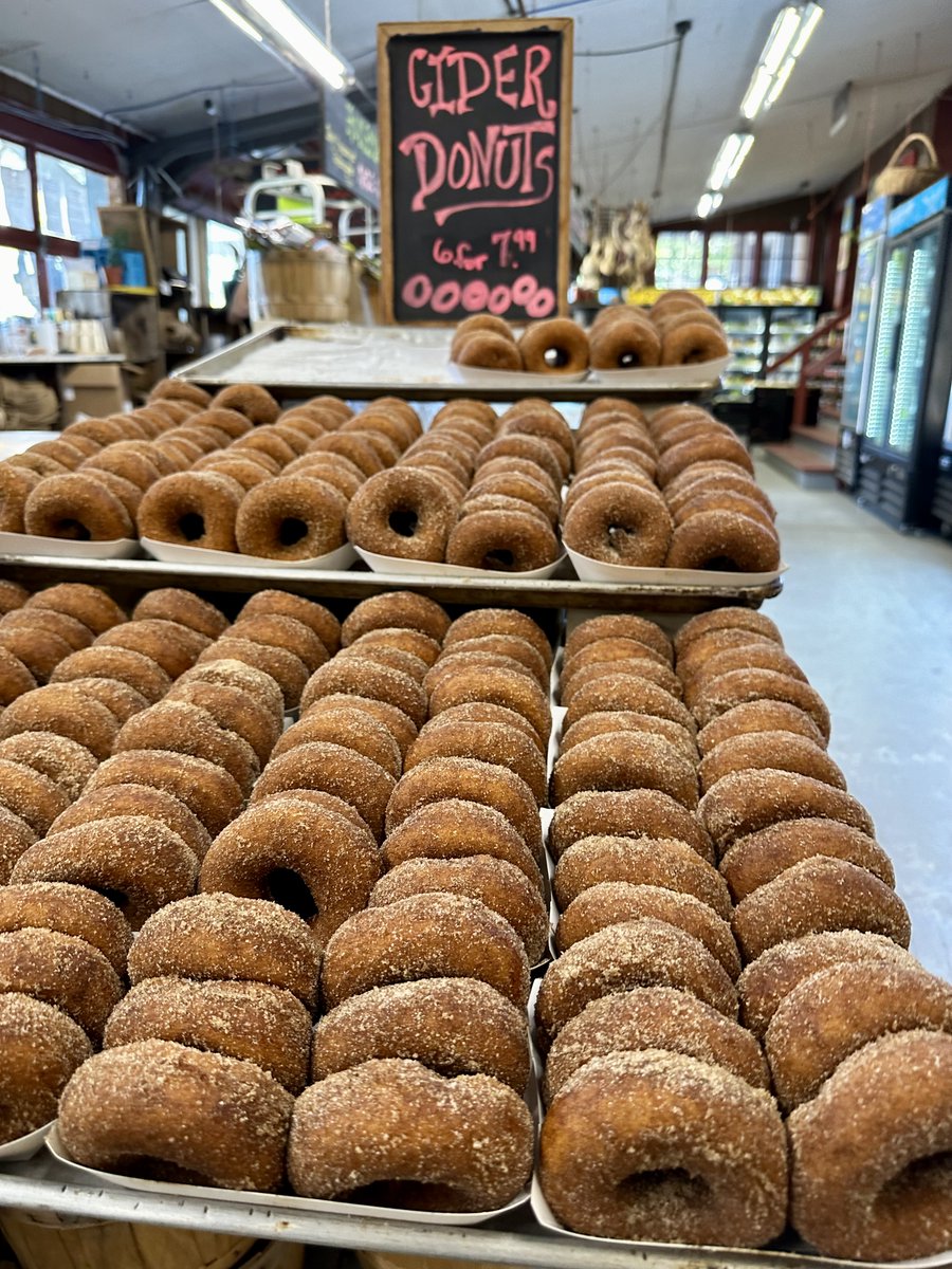 EODHappyCaptain's tweet photo. What is an Apple Cider Donut? 

It was brought my attention today that many of you do not know what an apple cider donut is, which is disheartening,  so here you go.

Apple Cider Donuts originated in the northeast with the original colonies. Colonists had left over animal fat that they would use to fry, and leftover apple rinds that served no purpose. Since they tried to waste as little as possible this treat was created. 

fast forward to the 1950s and a recipe appeared in the The New York Times. Essentially they are regular donuts, with added apple cider in the mix. they are then coated in cinnamon sugar. They are a staple of Autumn in the Northeast, and are amazing. They are available at farm stands, restaurants, and apple orchards throughout the area. 

If you have never had one, I highly recommend looking up a recipe online.