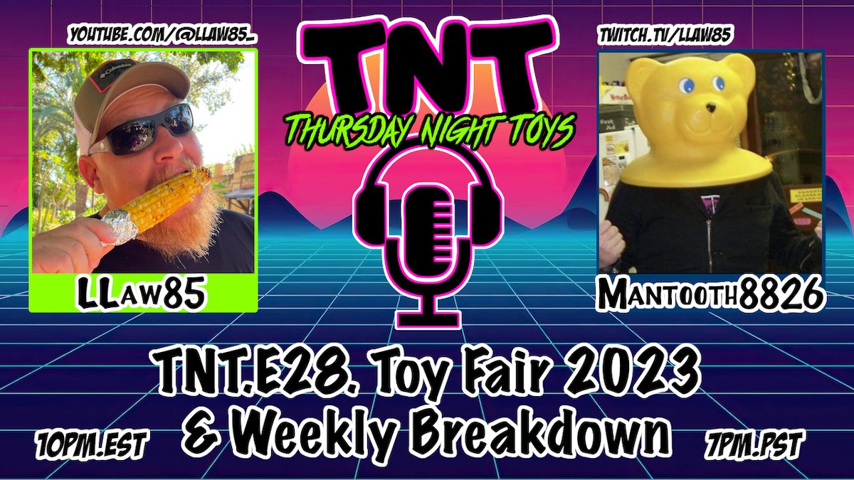 We'll be talking Toy Fair 2023 & everything else that decided to drop this week. Brother @nicotheviking is still on break so I'll be joined by @Mantooth8826 this week. Check us out live this Thursday night 10pm. #toyfair2023 #ToyFair #TNT #ThursdayNightToys