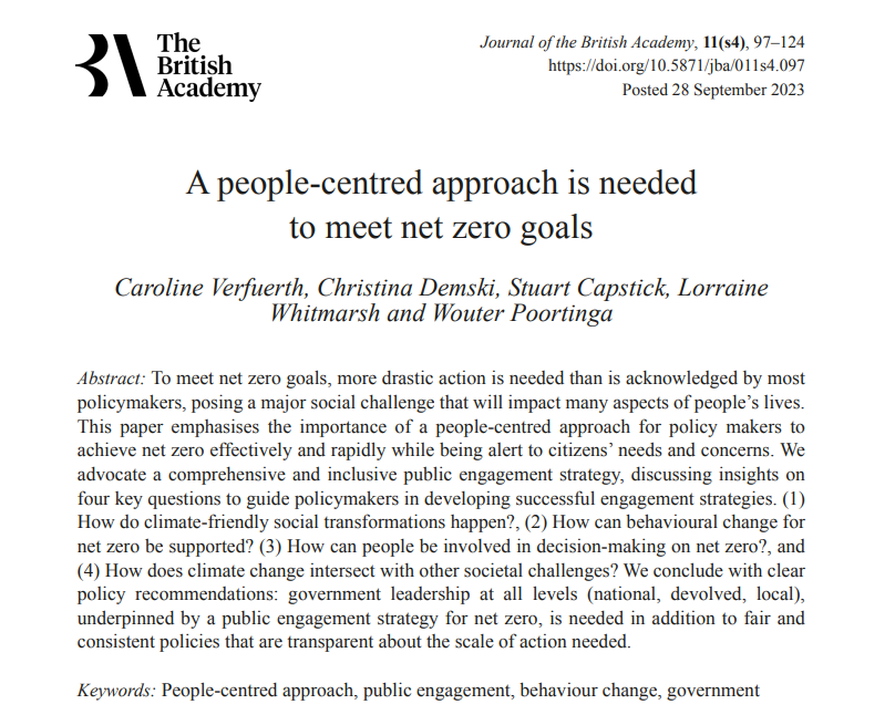 Most policymakers pretend we can cut emissions fast enough without any social or lifestyle change. Our <a href="/CAST_Centre/">CAST</a> paper led by <a href="/CaroVerfuerth/">Caroline Verfuerth</a> says maybe it's time to stop pretending, involve people in decision-making and bring about change in fair and transparent way.