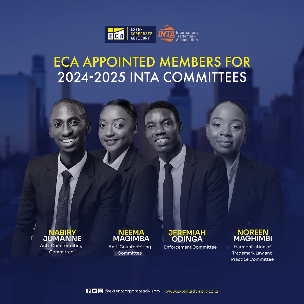 AdvisoryExtent's tweet photo. We are pleased to announce that members of Extent Corporate Advisory have been appointed to various  @INTA International Trademark Association (INTA) Committees for the 2024 - 2025 term. https://t.co/RpMvUDMzsn