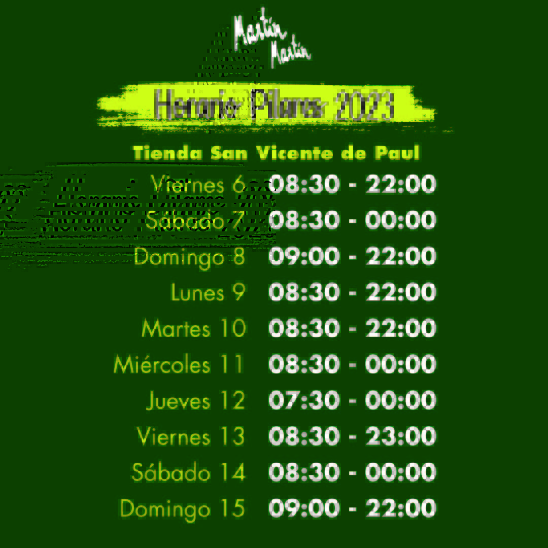 Te dejamos aquí el horario especial por Pilares de Calle Alfonso y San Vicente de Paul 👉 ¡Te esperamos en nuestras tiendas!