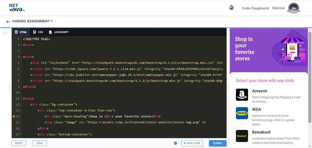 ManovaSamuelM's tweet photo. 🌟 Celebrating a coding milestone with @nxtwave_tech! 🚀 Completed my first coding assignment, crafting 'Favorite Stores' &amp; 'Foundations' pages with Bootstrap. Knowledge is the foundation; code is the bridge. Here's to endless learning! 📚💻 #CodingMilestone 🌐 #BootstrapJourney https://t.co/mNrjk8VH0T