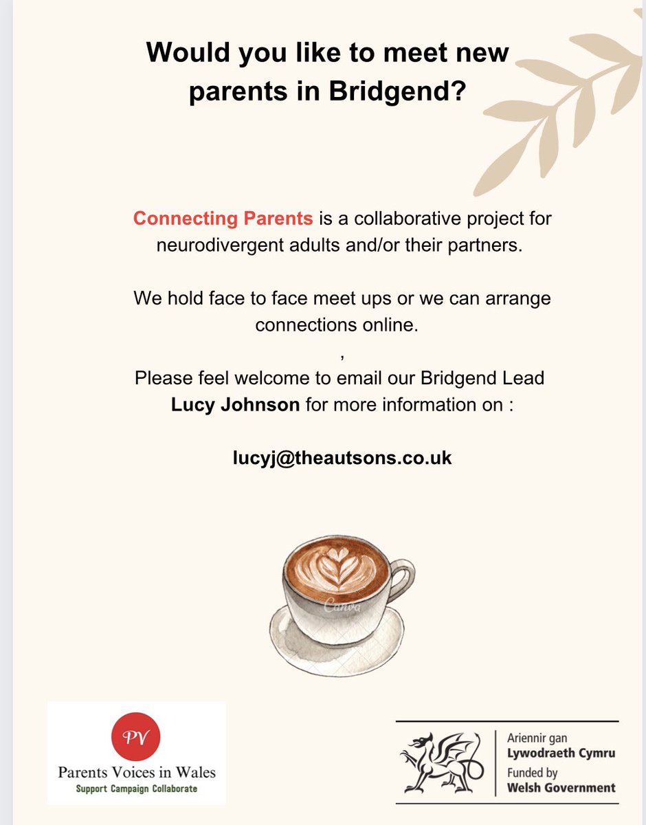 PCamhs's tweet photo. We now have groups in Bridgend too!
#connectingparents #neurodivergent https://t.co/FelQMJNj9D