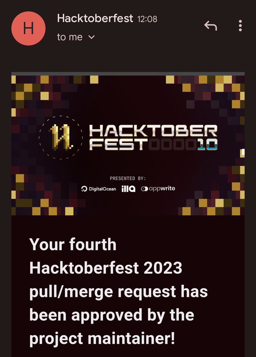harshhshuklaa's tweet image. Done with Hacktoberfest 2023 ⭐
Made 15 PR&apos;s already 😂
#Hacktoberfest #hacktoberfest2023 #github #opensource