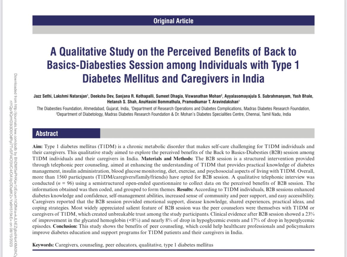 Jazzsethi95's tweet image. Educating on #T1D isn&apos;t one-size-fits-all. 

With B2B&apos;s tailored one-on-one sessions, we&apos;ve got data to show that knowledge truly is power. Improved outcomes &amp;amp; uplifted QoL?

That&apos;s the B2B effect! 📊 #TailoredTeaching #T1DEmpowerment #B2BBoost

journals.lww.com/jodb/fulltext/…
