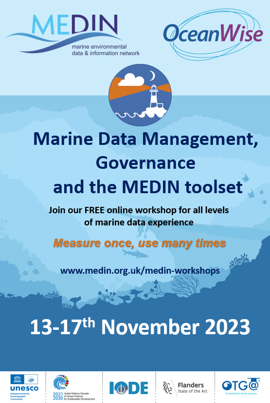 MEDIN_marine's tweet photo. ✨Registration now for the next MEDIN training✨

Topics to be covered: Data Guidelines, MEDIN Discovery Metadata Standard, controlled vocabularies, &amp; tools!

💰FREE of charge
📆13-17th November
📍Online - OceanTeacher Global Academy 
🗝️Medin944
🌐https://t.co/BFuLS2FKPR https://t.co/04ELWWIXMF