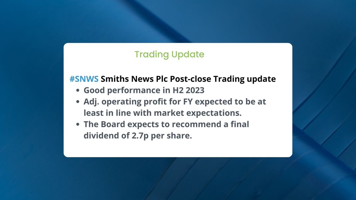 prog_res's tweet image. #MarketNews #StockMarket #SNWS
@SmithsNews