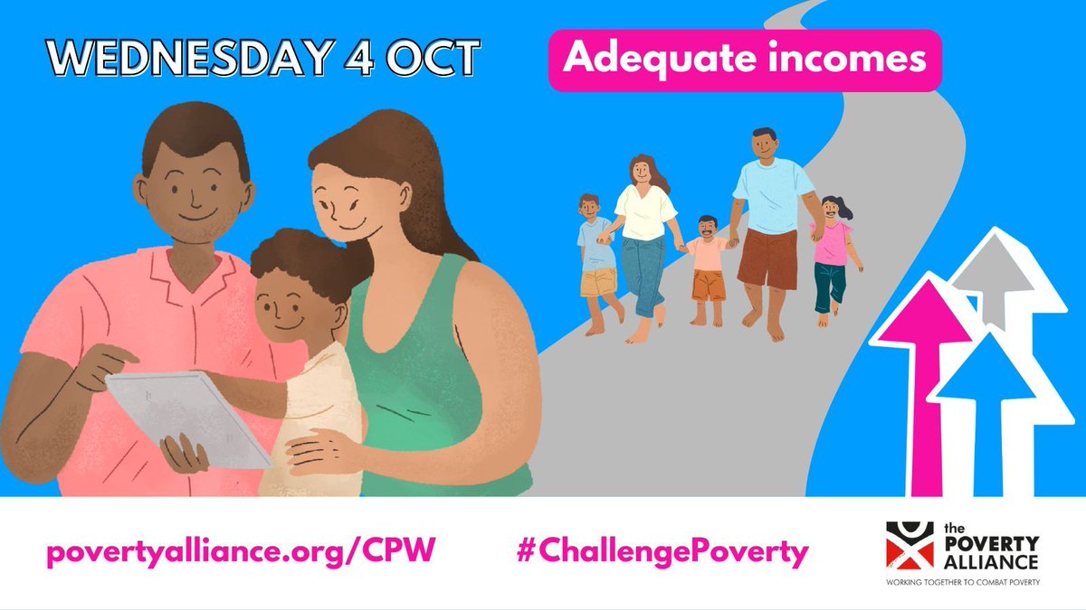 CPW_Scotland's tweet photo. 📢It's day 3 of #ChallengePoverty week 

EVERYONE should have an adequate to live a decent and dignified life. 

Read more about @PovertyAlliance calls for a minimum income guarantee: https://t.co/Un0ZzotmYX https://t.co/1eUV6FOLY4