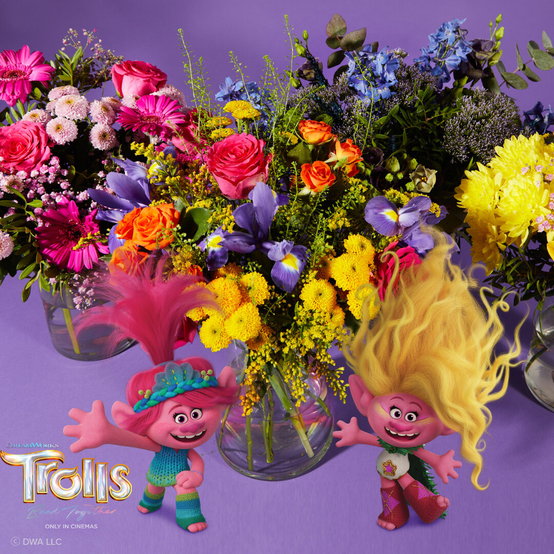 ZingFlowers's tweet photo. It’s a Trolls takeover! 💐 We’ve designed a Zing-tastic Trolls collection to celebrate the release of DreamWorks’ Trolls Band Together, in cinemas 20th October 🌼

#TrollsBandTogether #JoyThatBlooms https://t.co/RxrXbhRXVp