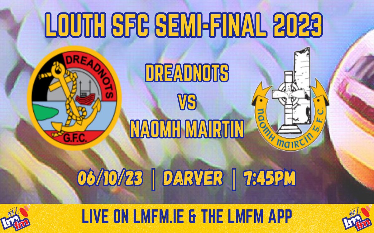 SPORT: A packed weekend in the @louthgaa football championships begins with Friday night's SFC semi final between @DreadnotsGFC and @naomhmairtin in Darver. Full live coverage will be available with @CorriganColm and @Ciaran_Byrne94 from 7.45pm