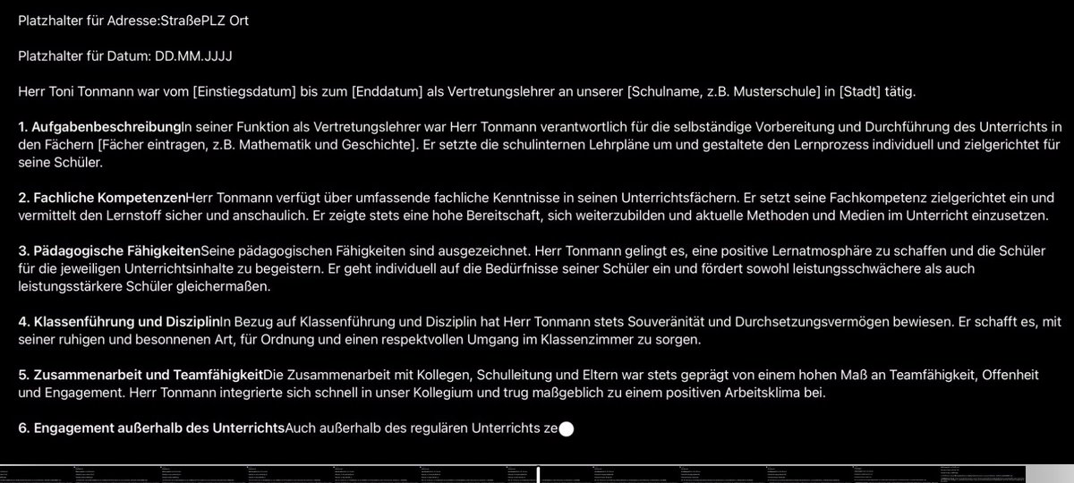 Es ist die schiere Unmenge an Aufgaben, die meinen schulischen Alltag als Schulleiter prägen! Beispiel Abrbeitszeugnis. Mehr Ideen für den Einsatz von KI als Schulleitung: #schulleitung  #ChatGPT #schule #bildung 

amazon.de/gp/product/B0C…