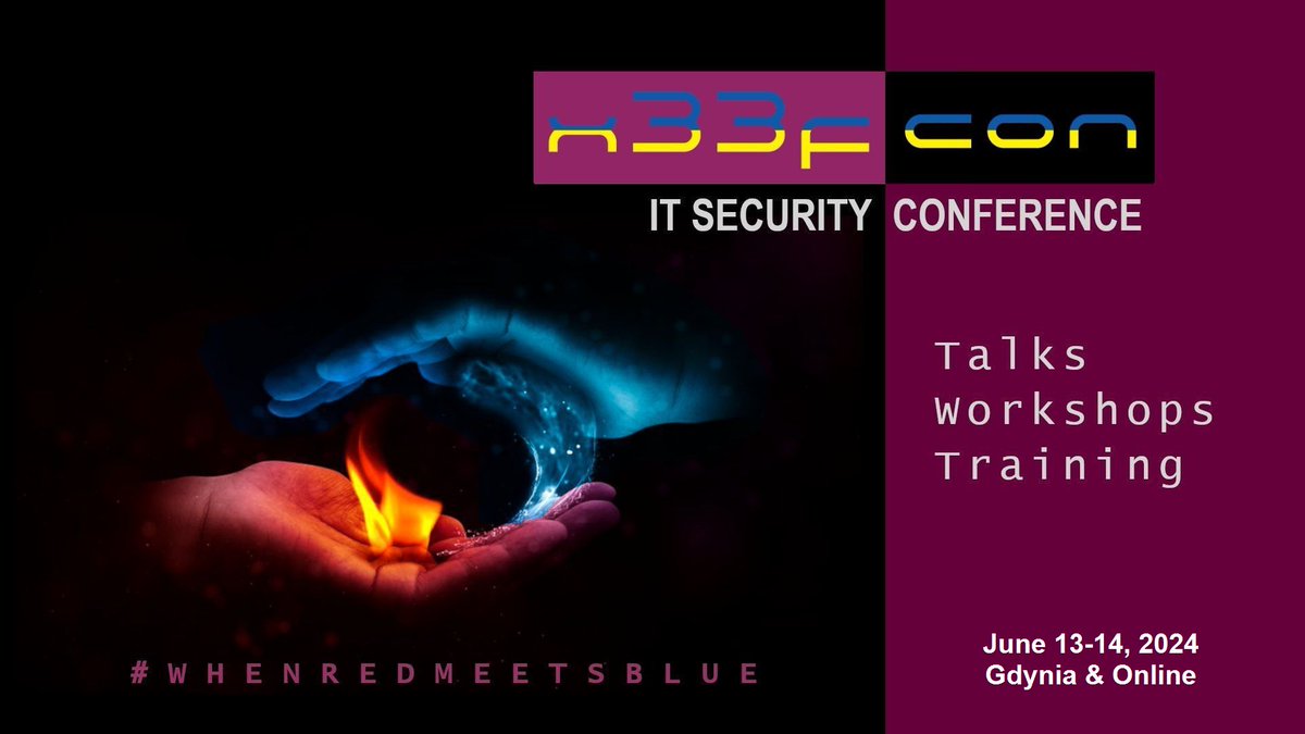 🔥#x33fcon 2024. The date and location are known. Allocate time for it in your calendars. 
🚀Conference: June 13-14.⚡Training: June 10-12.
🏴‍☠️A hacker pirate ship: June 13 🍻
CU in Gdynia! :)