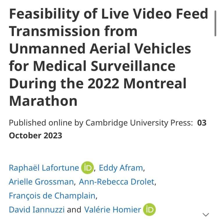 Improving procedures and tools to ensure the safety of participants in mass events such as a marathon. 

Well done to the entire research team and drone pilots!

cambridge.org/core/journals/…