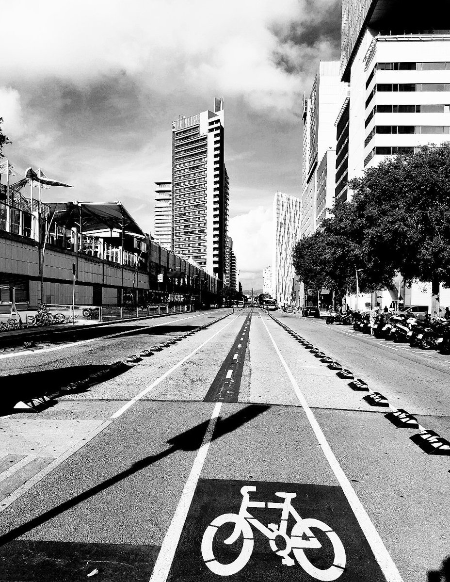 converse_BCN's tweet photo. Barcelona #barcelona #carril #carrilbici #diagonal #diagonalmar #photography #photo #foto #fotografia #blancinegre #blancoynegro #gratacels #Skyline https://t.co/yv0YUHvHvM