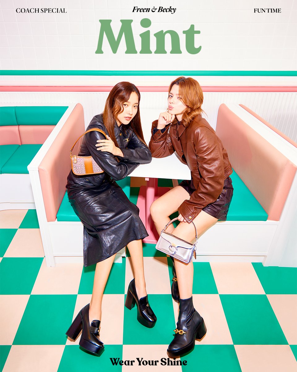 mintmag_th's tweet photo. ✨เปล่งให้ปัง! #ฟรีนเบคกี้ ควงคู่มาเปล่งประกายความสดใสใน #MintDigitalCover ประจำเดือนตุลาคม กับคอลเล็กชั่นใหม่ Coach Shine จาก Fall 2023 ให้สาวๆ ได้ #WearYourShine ในแบบฉบับของตัวเอง💚

Freen &amp; Becky wear @Coach

#FreenBeckyXMintMagTH
#CoachNY
#srchafreen #beckysangels
#MintMagTH https://t.co/1mDpdX9gdJ