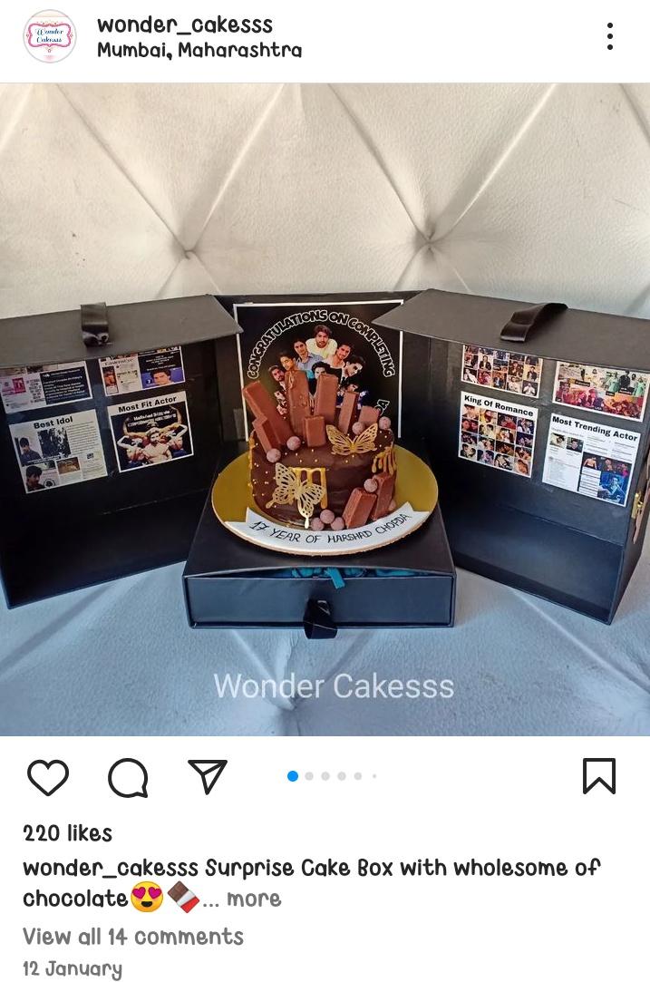 Esthersl0v3r's tweet image. According to you hc fans are introduced cake box idea in world. You all are the Creator of cake box.  Use some brain aunty instgram page will show the dates. Please next time don&apos;t repeat mistake otherwise tt fans will think you not have brain. #Harshadchopda #yrkkh #usebrain