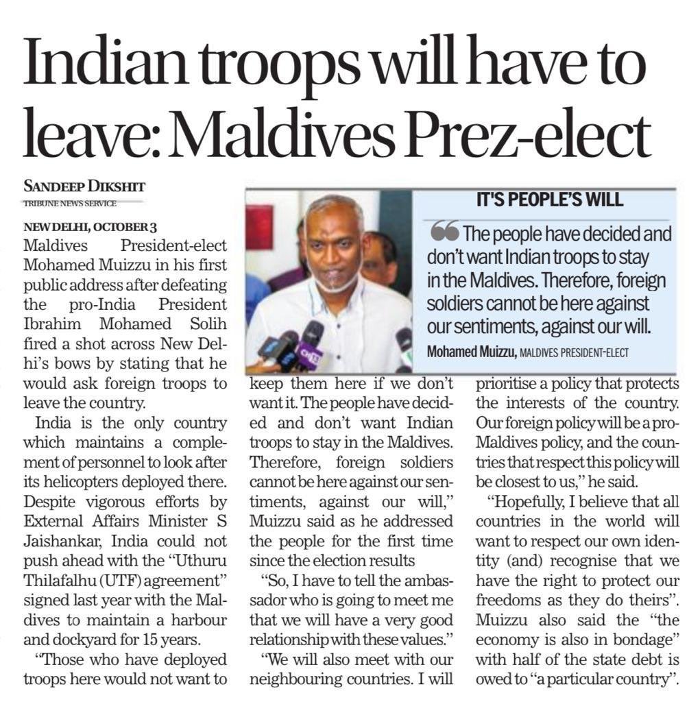 Maldives was India's strongest ally, just like Nepal, Bangladesh and Iran!!

Diplomacy is not BJPRSS forte!!