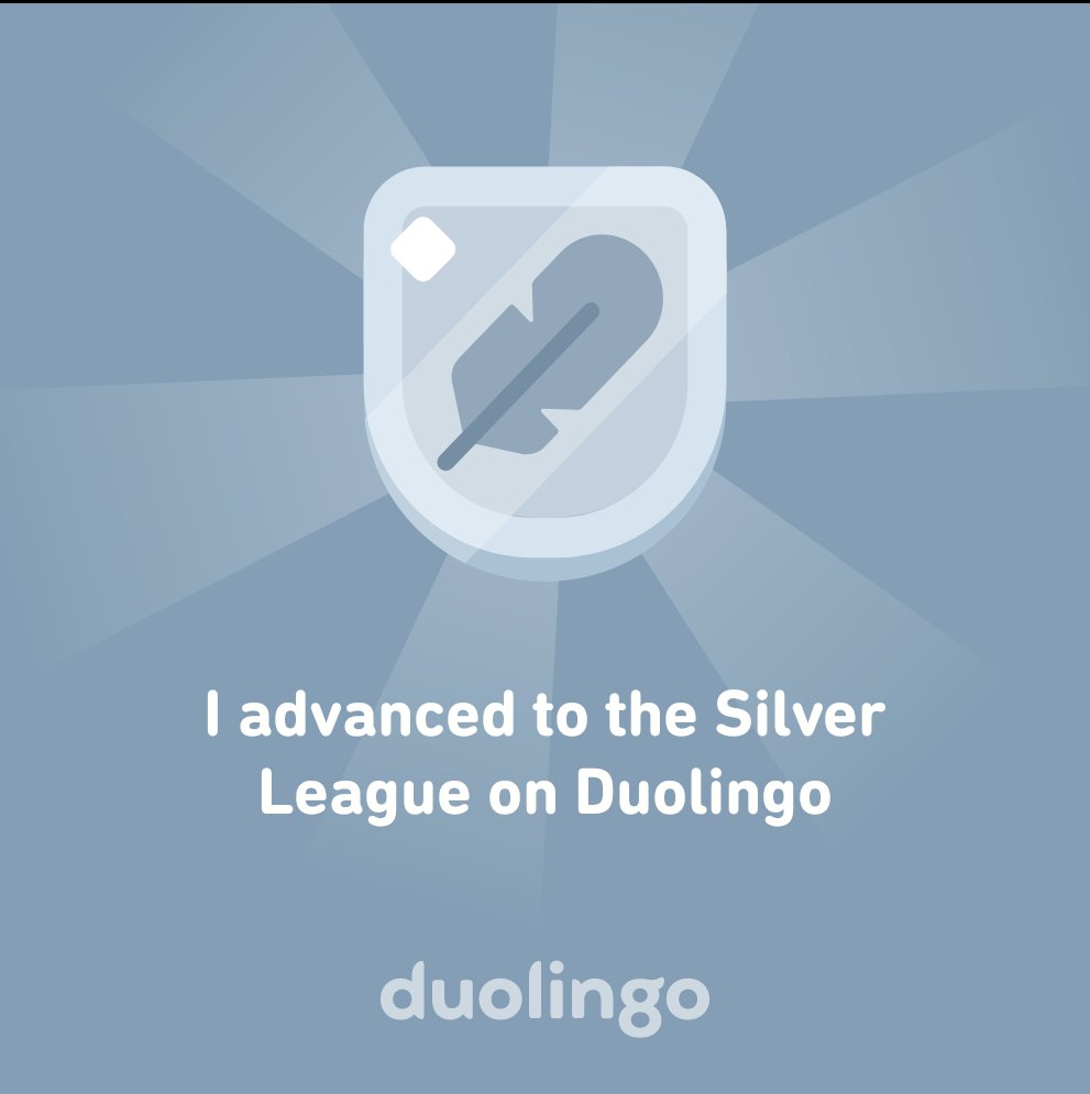 AnnettePrater12's tweet photo. I advanced to the Silver League on Duolingo https://t.co/qaoqsOxM4K
